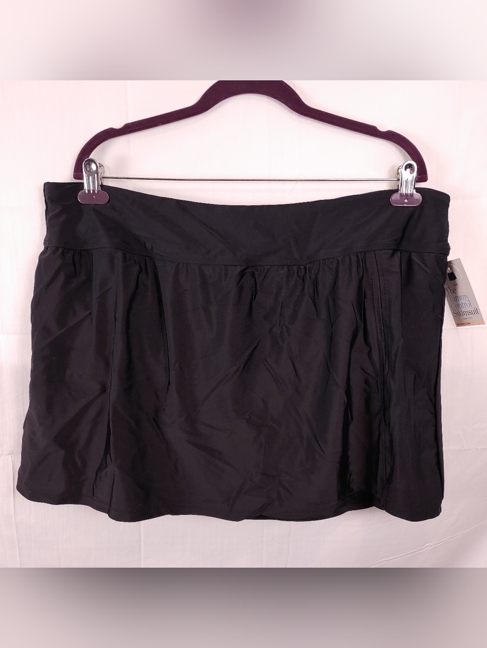 Croft & Barrow Black Swim Tummy Control Skirt With Brief Size 2X New With Tag